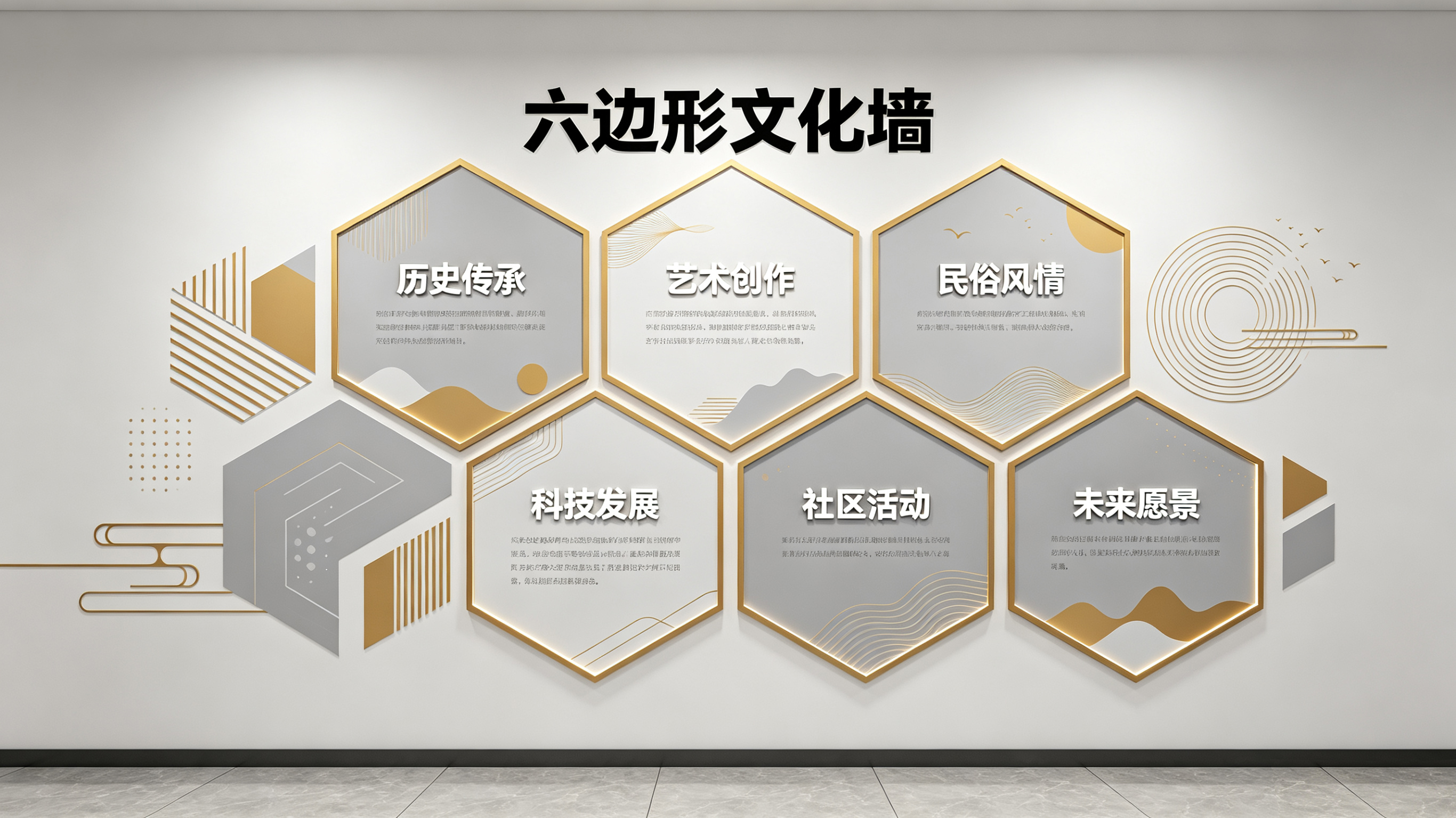 枝江企业文化墙 | 六边形信息美学